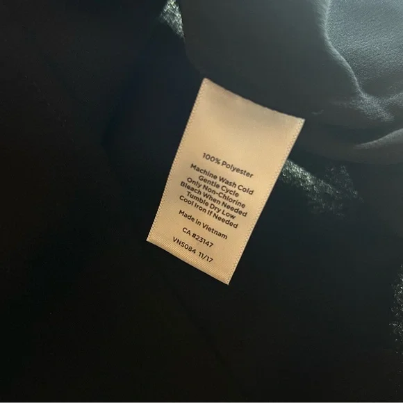 Talbots black bell sleeve blouse tie cuffs trim detail size large - Picture 8 of 11